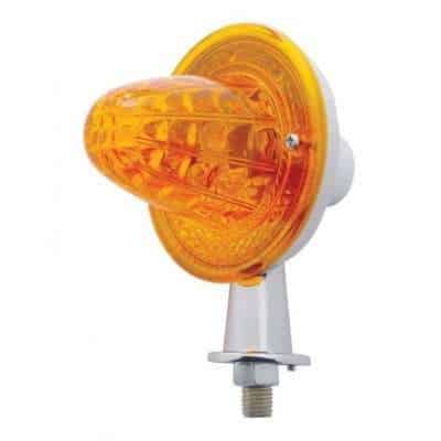 1-1/8" Arm Crystal Honda Light With Double Contact - Amber Lens