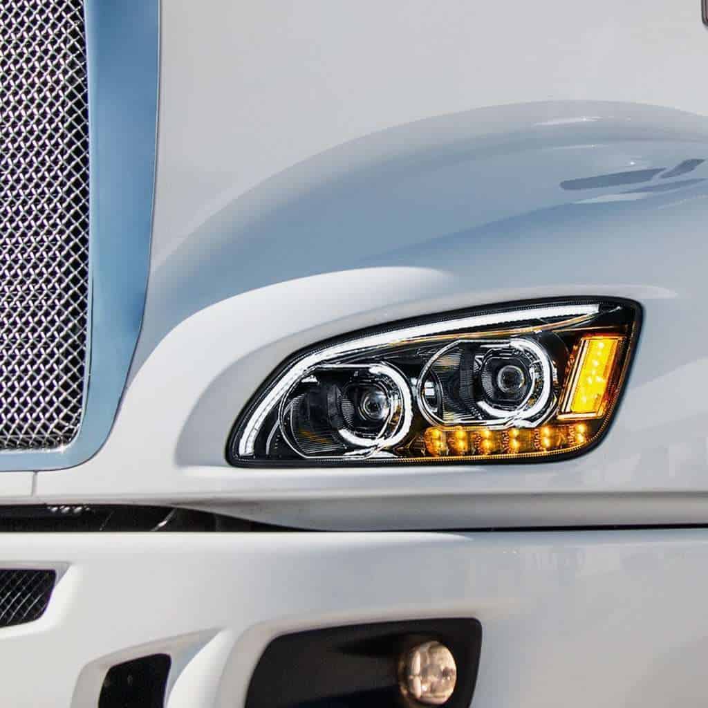 Kenworth T660 Black Led Headlights W/ Turn Signal &Amp; Light Bar (2008–2017) 6 Kenworth T660 LED Headlights (07-17): United Pacific-Black
