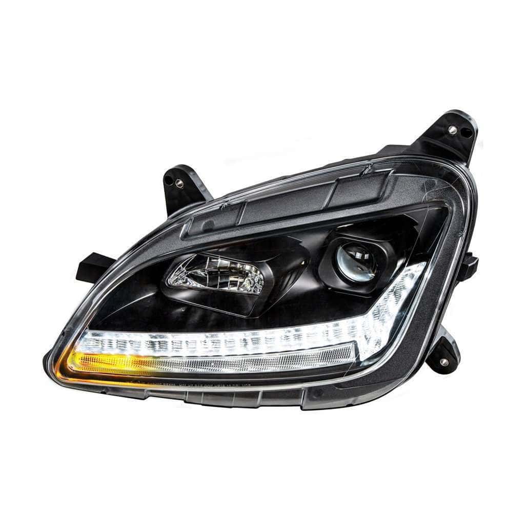 Peterbilt 579 Blackout Projection Headlights with LED DRL & Sequential Turn Signal