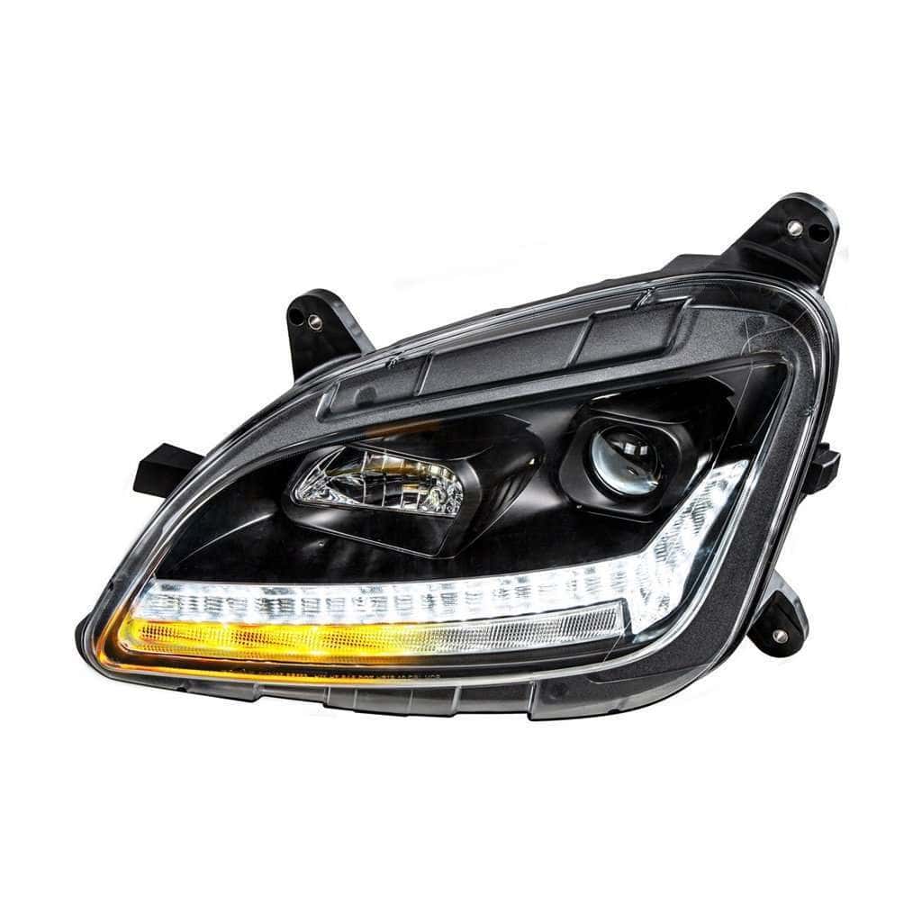 Peterbilt 579 Projection Headlight with LED Sequential Turn & DRL (12-21)-Black