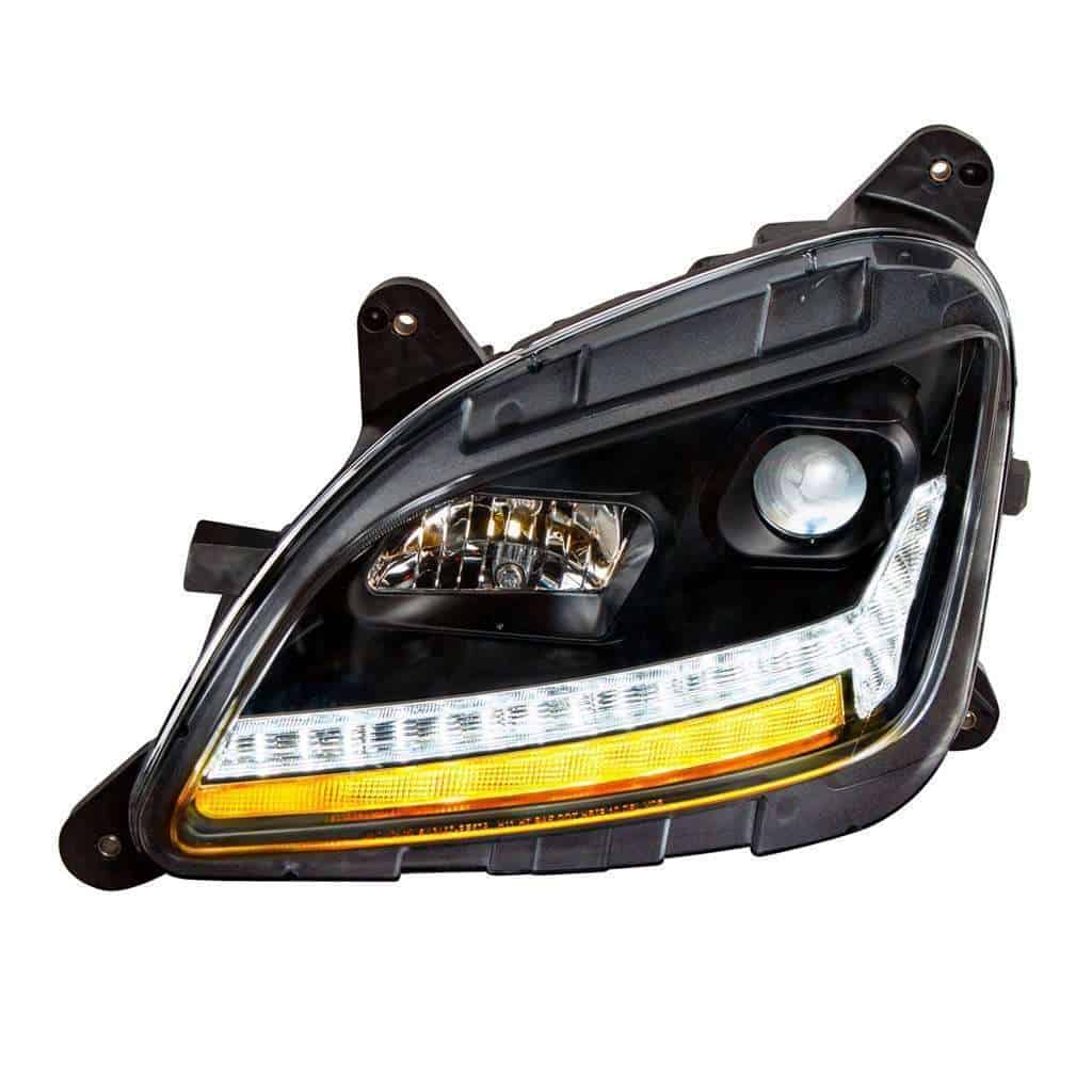 Peterbilt 579 Blackout Projection Headlights With Led Drl &Amp; Sequential Turn Signal 6 Peterbilt 579 Projection Headlight with LED Sequential Turn & DRL (12-21)-Black