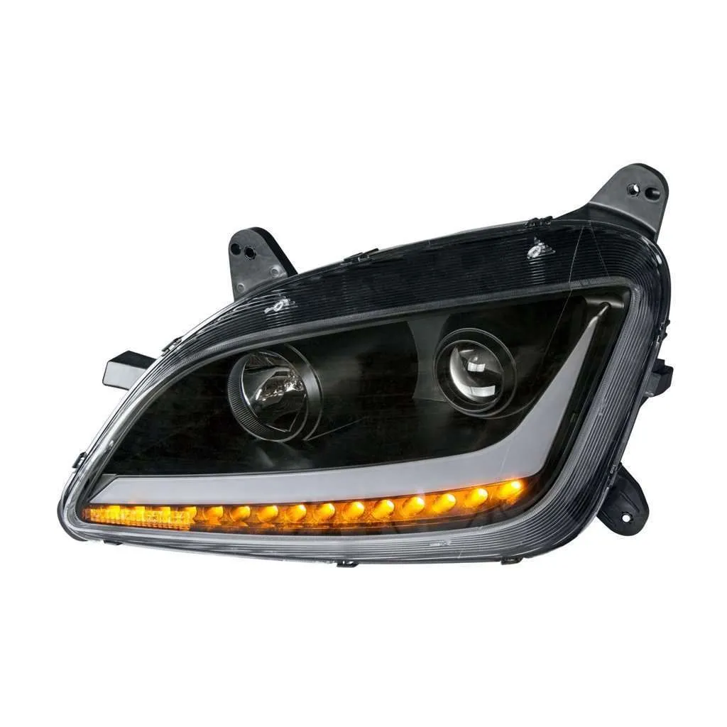 Peterbilt 579 Black Projection Headlights with LED Position & Signal