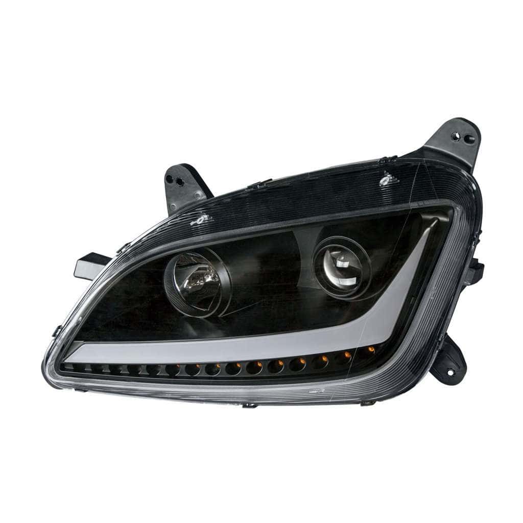 Peterbilt 579 Black Projection Headlights With Led Position &Amp; Signal 3 Peterbilt 579 Projection Headlight w LED Position Light/Signal (12-21)-Black