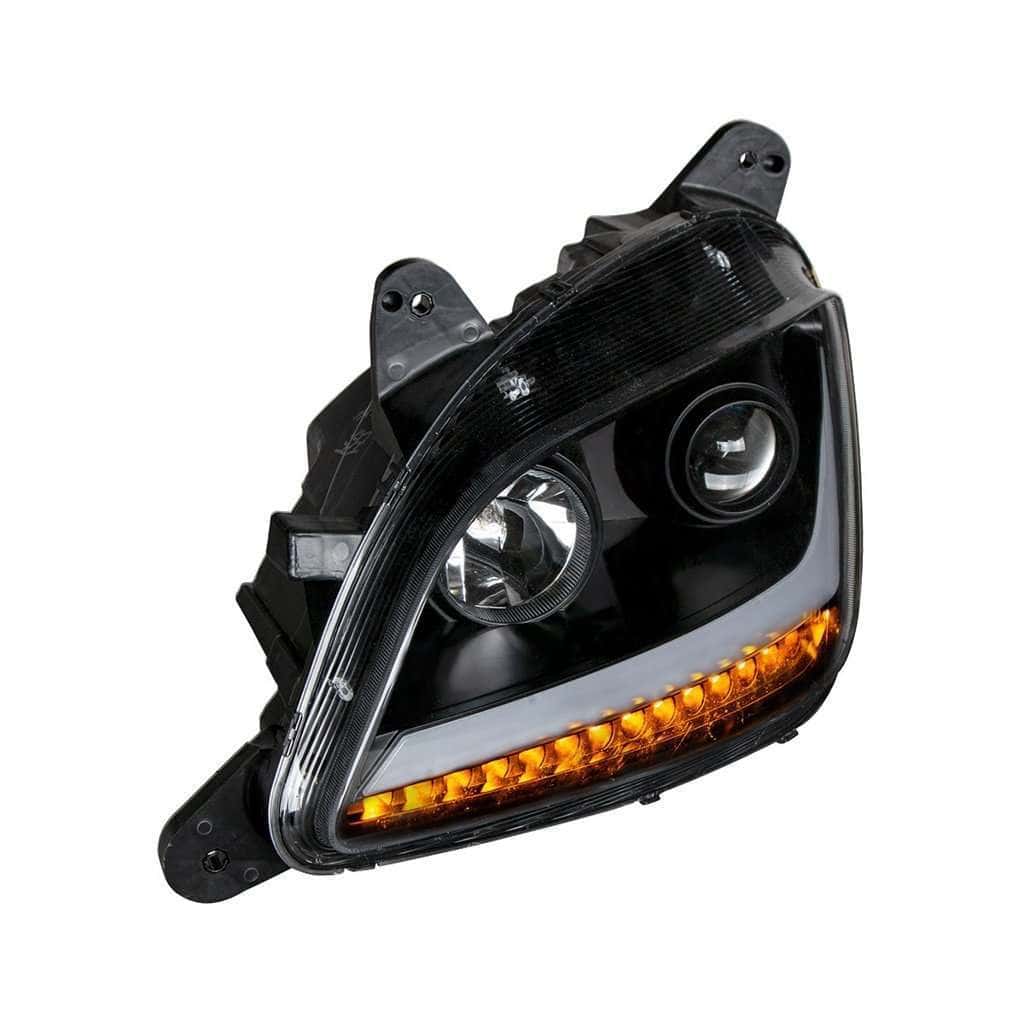 Peterbilt 579 Black Projection Headlights With Led Position &Amp; Signal 4 Peterbilt 579 Projection Headlight w LED Position Light/Signal (12-21)-Black