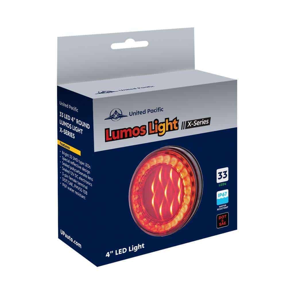 33 Led 4&Quot; Round Lumos Light X-Series (Stop/Turn/Tail)-Red Led/Red Lens 8 33 LED 4" Round Lumos Light X-Series (Stop/Turn/Tail)-Red LED/Red Lens