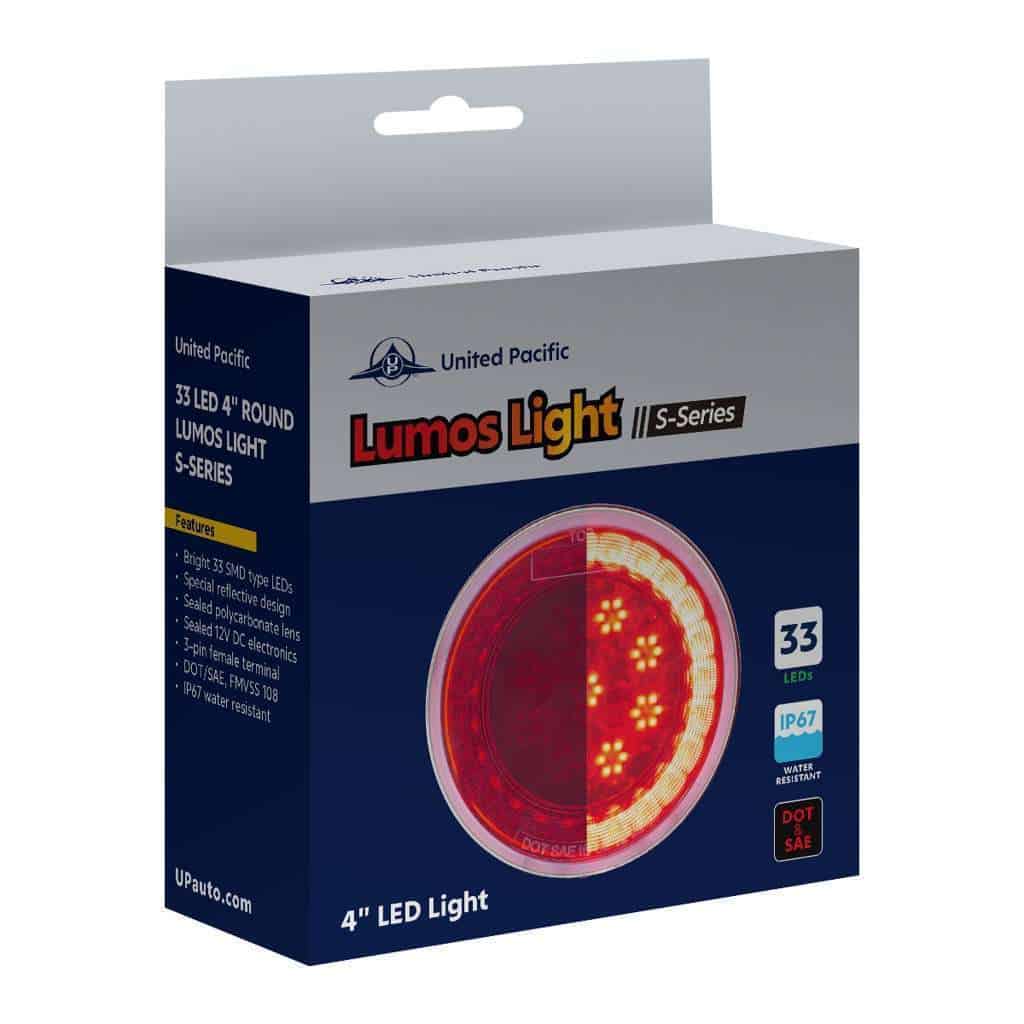 33 Led 4&Quot; Round Lumos Light S-Series (Stop/Turn/Tail)-Red Led/Clear Lens 8 33 LED 4" Round Lumos Light S-Series (Stop/Turn/Tail)-Red LED/Clear Lens