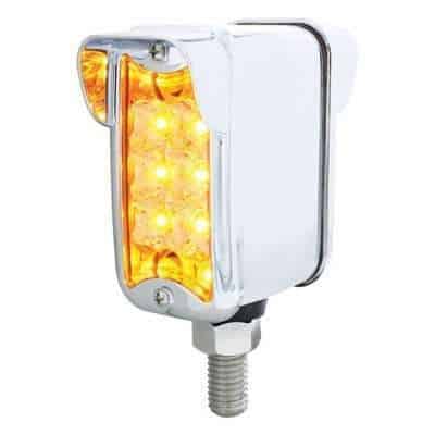 10 LED Dual Function Reflector Double Face Light w/ Visor - Vertical Straight Mount