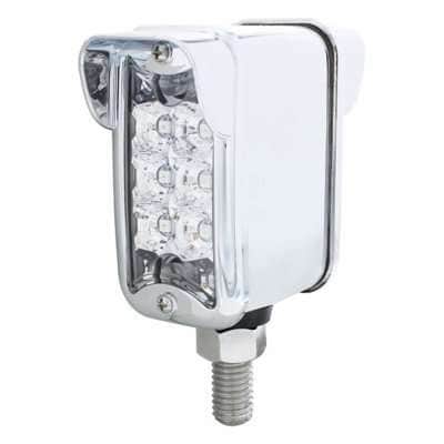 10 LED Dual Function Reflector Double Face Light w/ Visor - Vertical Straight Mount