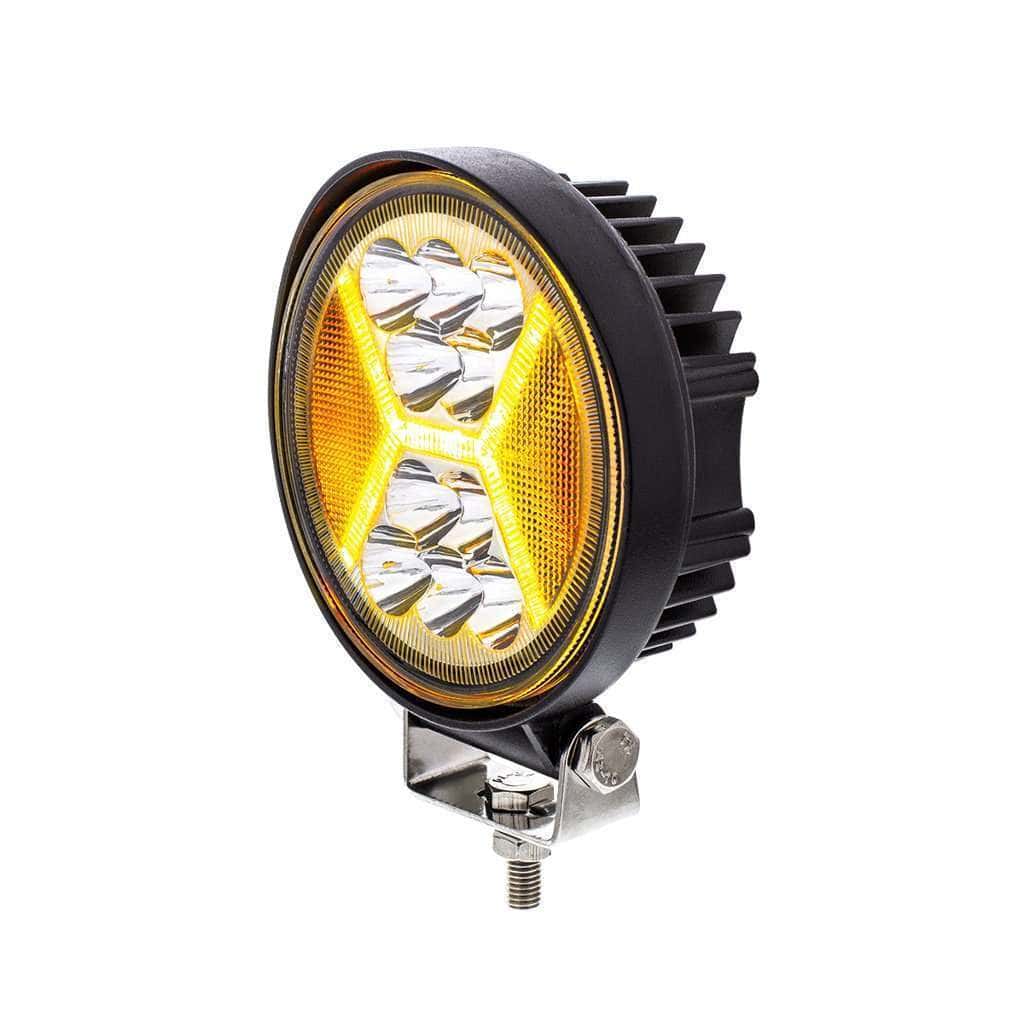 4.5&Quot; 24 High Power Led Work Light With &Quot;X&Quot; Amber Light Guide 3 4.5" 24 High Power LED Work Light With "X" Amber Light Guide