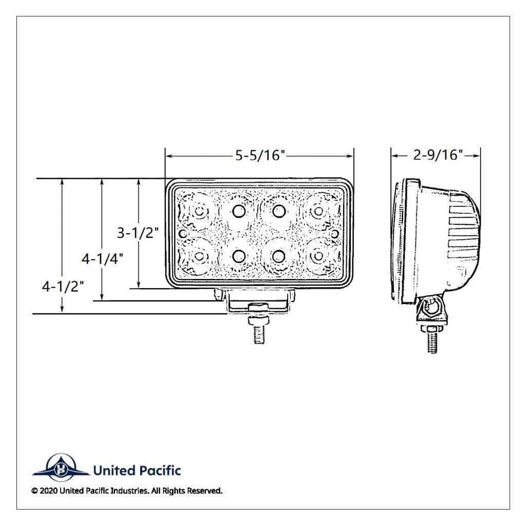 8 High Power Led Rectangular Work Light With Chrome Reflector 6 8 High Power LED Rectangular Work Light With Chrome Reflector