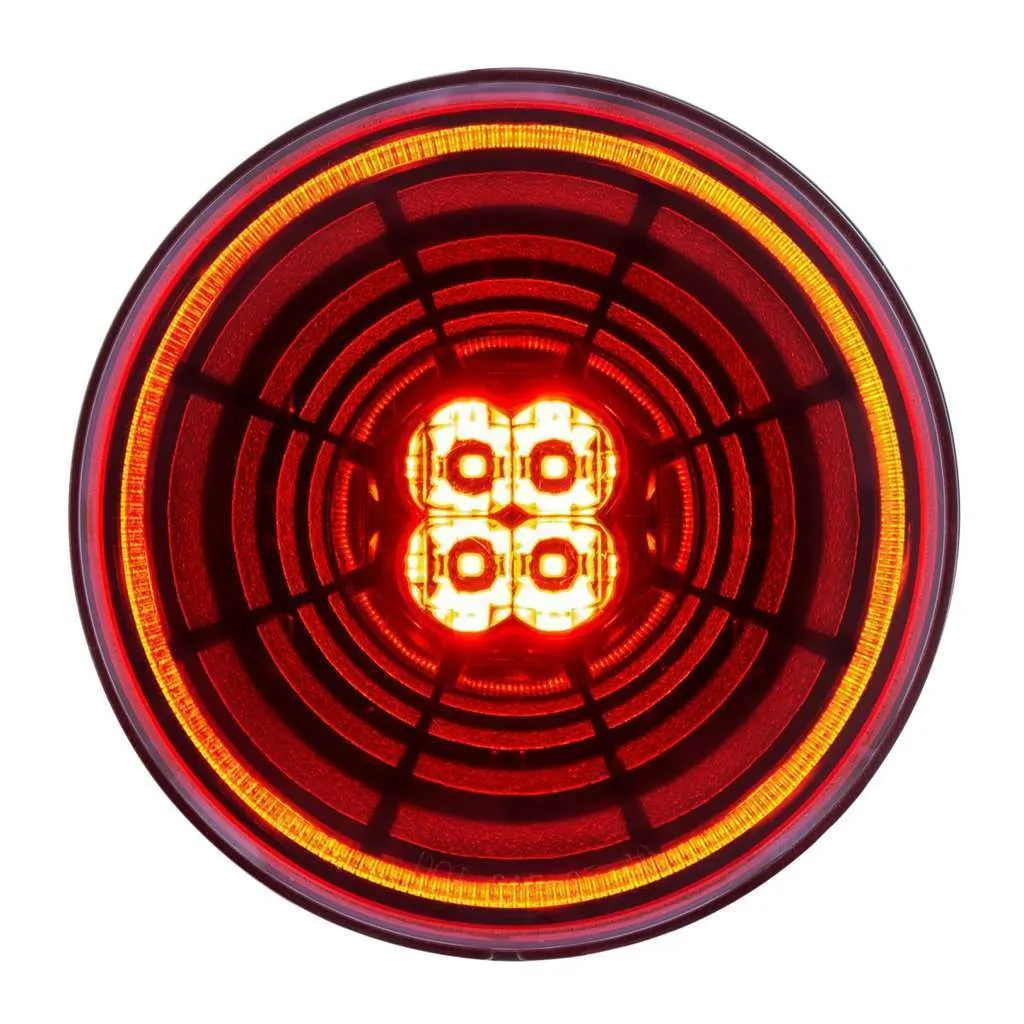 13 LED 4" Round Abyss Light (Stop/Turn/Tail) - Red LED/Red Lens