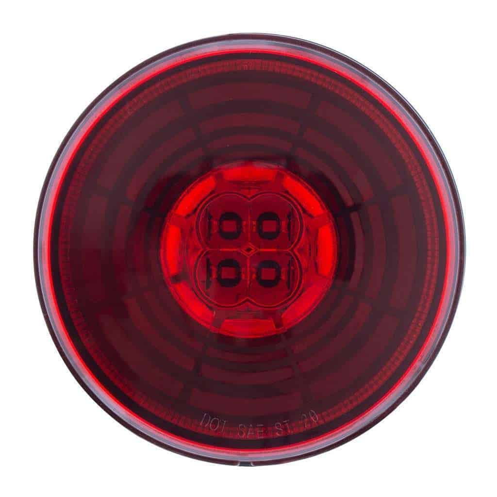 13 LED 4" Round Abyss Light (Stop/Turn/Tail) - Red LED/Red Lens