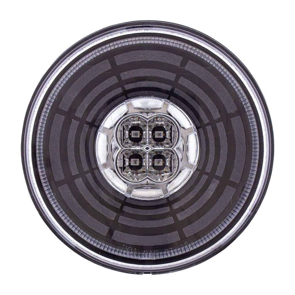13 LED 4" Round Abyss Light (Stop/Turn/Tail) - Red LED/Clear Lens