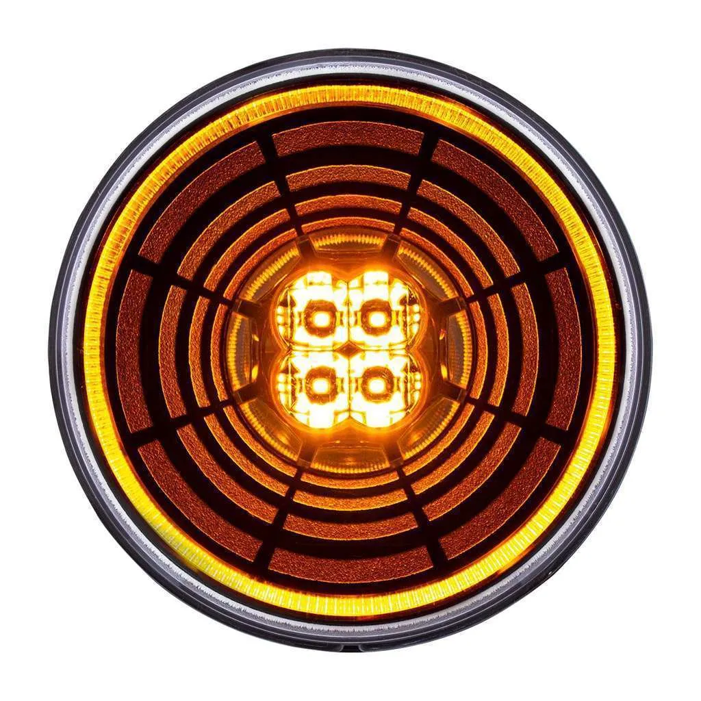 13 LED 4" Round Abyss Light (Turn Signal) - Amber LED/Clear Lens