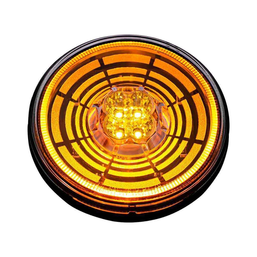 13 Led 4&Quot; Round Abyss Light (Turn Signal) - Amber/Clear 3 13 LED 4" Round Abyss Light (Turn Signal) - Amber LED/Clear Lens