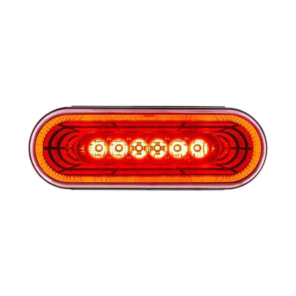 22 LED 6" Oval Abyss Light (Stop/Turn/Tail)-Red LED/Red Lens