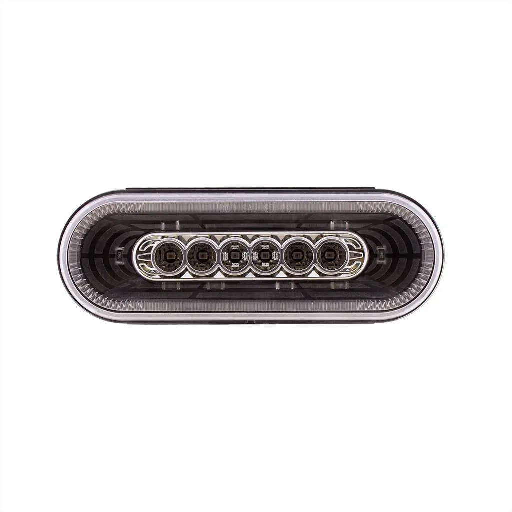 22 LED 6" Oval Abyss Light (Stop/Turn/Tail)-Red LED/Clear Lens