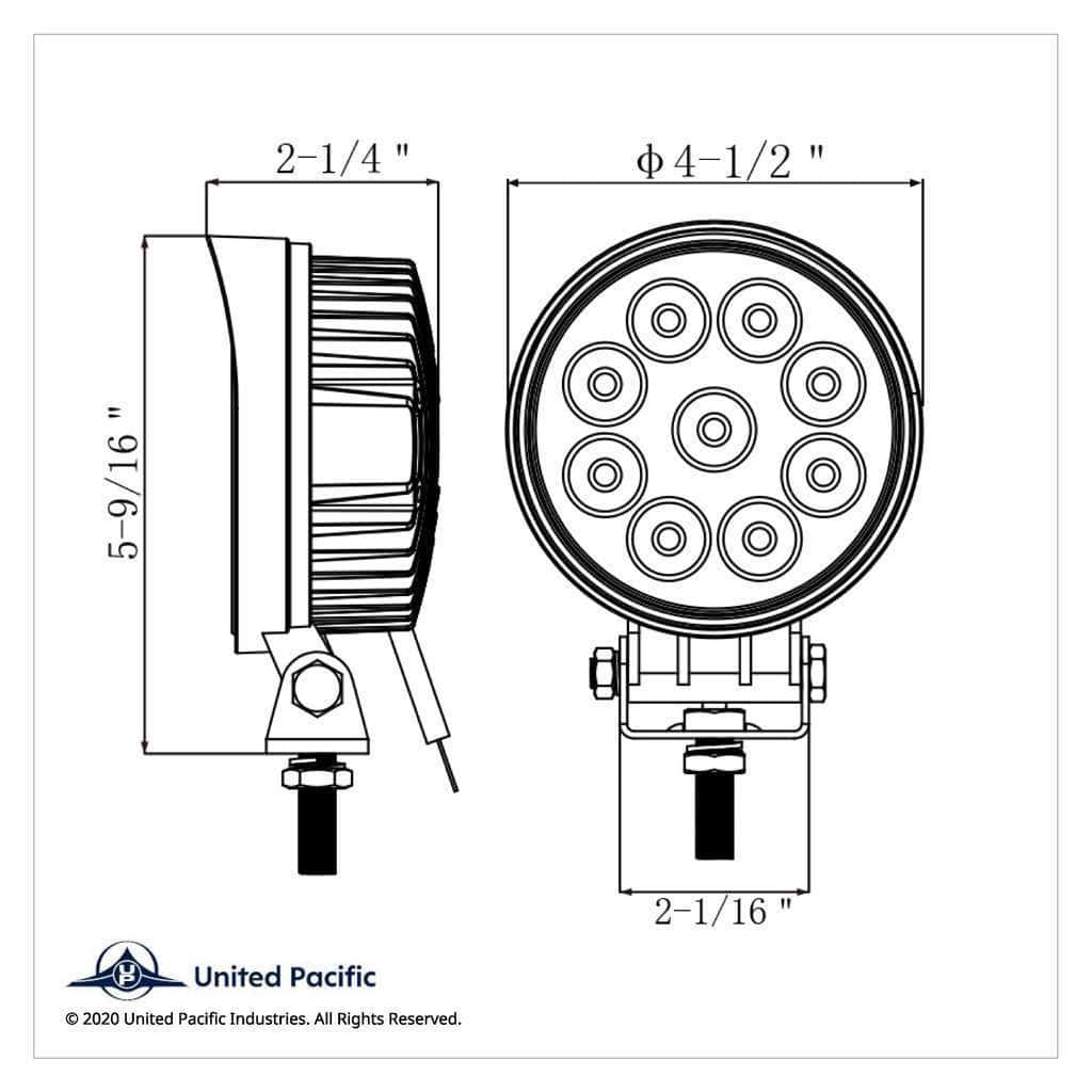 9 High Power Led 4-1/2&Quot; Round &Quot;Competition Series&Quot; Work Light - Spot 3 High Power LED 4-1/2" Round "Competition Series" Work Light - Spot