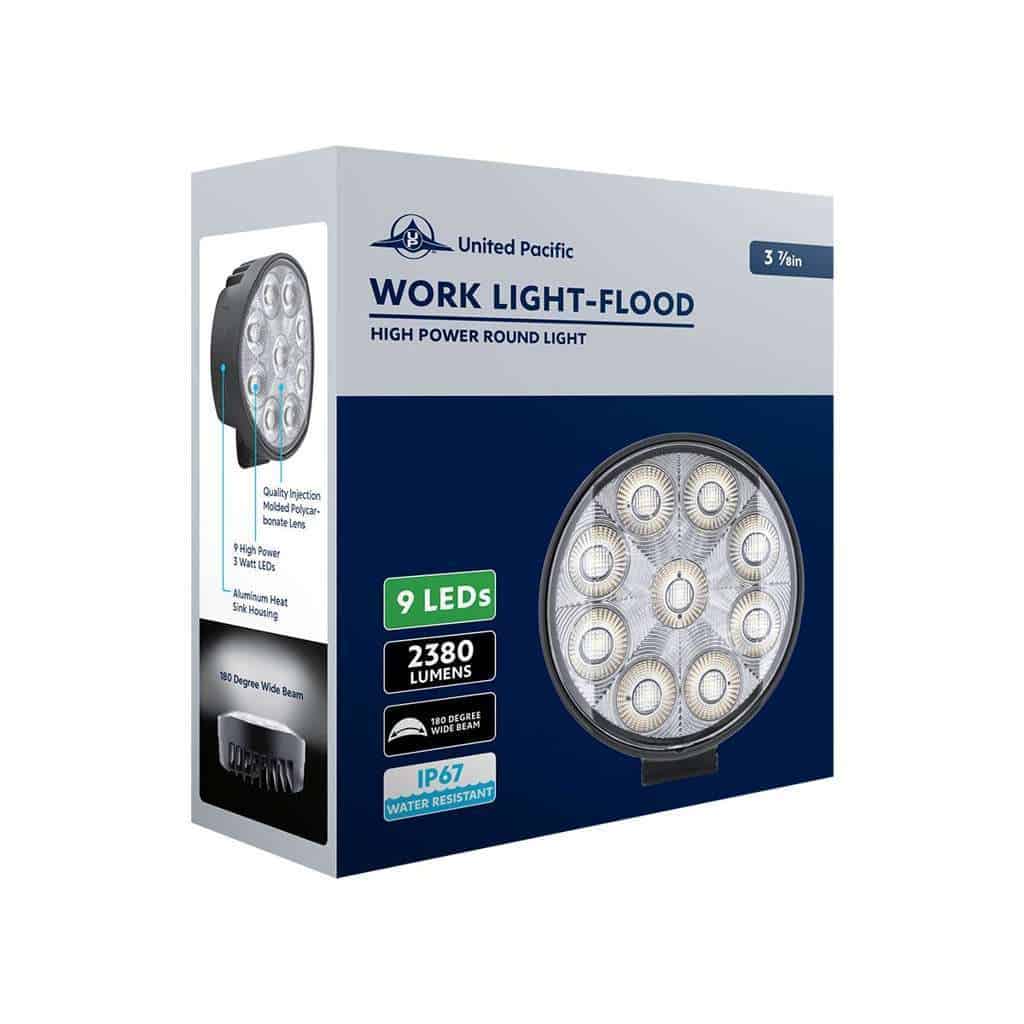 9 Led High Power 3-7/8&Quot; Round Work Light – Flood Beam 8 9 LED High Power 3-7/8" Round Work Light – Flood Beam