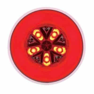 18 LED 4″ Round GloLight Turn Signal – Red LED/Red Lens