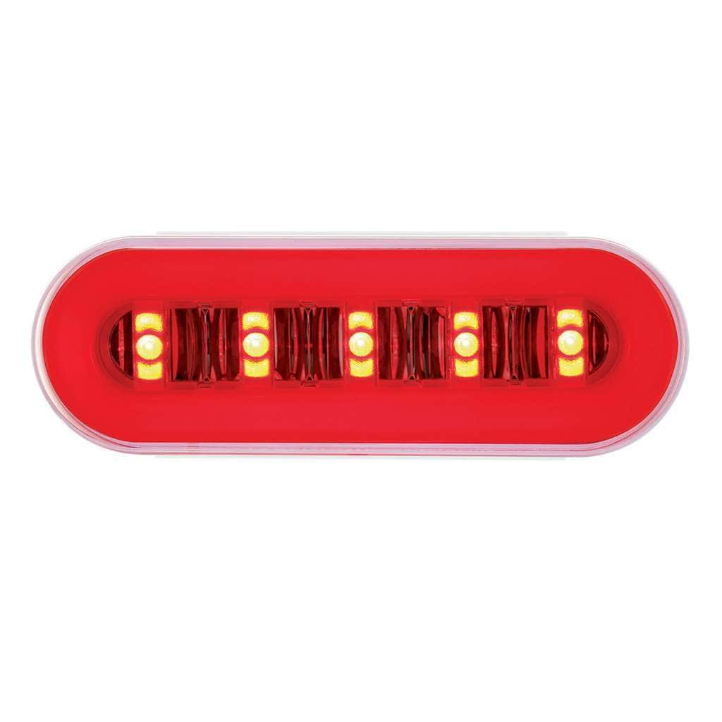 22 LED 6" Oval GloLight (Stop/Turn/Tail) - Red LED/Clear Lens