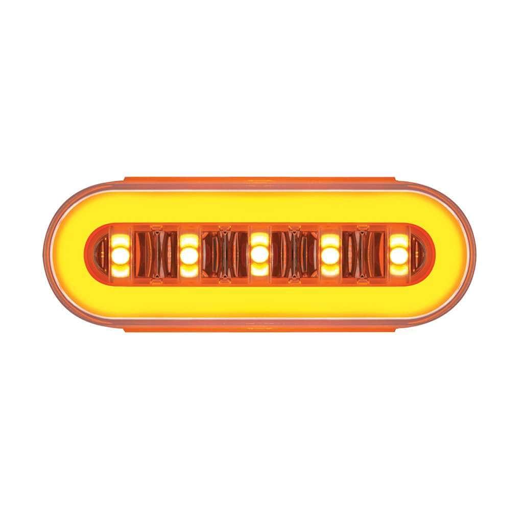 22 LED 6" Oval GloLight Tail Light - Amber LED/Clear Lens