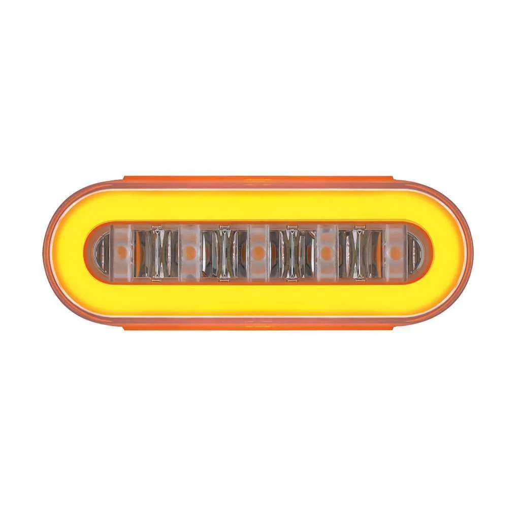 22 LED 6" Oval GloLight Tail Light - Amber LED/Clear Lens