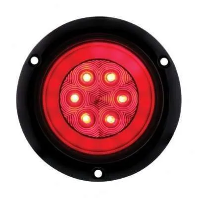 21 LED 4" Flange Mount GloLight Stop/Turn/Tail – Red LED/Red Lens