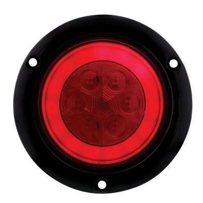 21 LED 4" Flange Mount GloLight Stop/Turn/Tail – Red LED/Red Lens