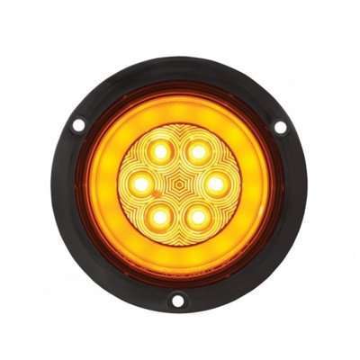 21 LED 4" Flange Mount GloLight Turn Signal – Amber LED/Amber Lens