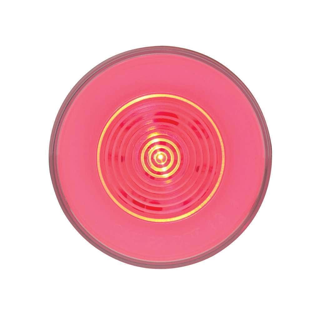 9 LED 2-1/2" Round GloLight (Clearance/Marker) - Red LED/Clear Lens