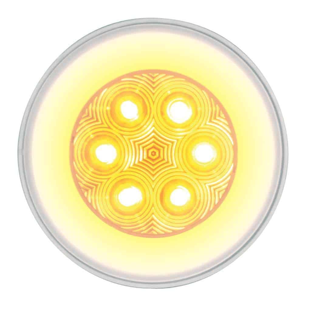 21 LED 4" GloLight Turn Signal – Amber LED/Clear Lens
