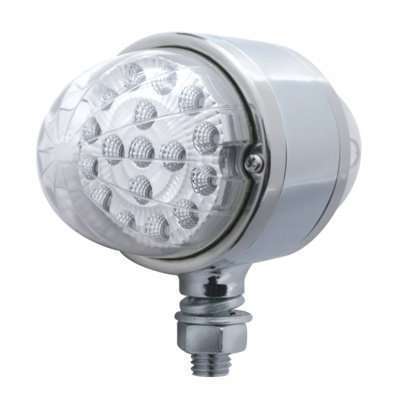 17 LED Dual Function Reflector Double Face Light – Amber w/Clear Lens