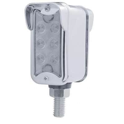12 LED Dual Function Double Face Light W/Visor - Vertical Mount - Amber & Red LED/Clear Lens