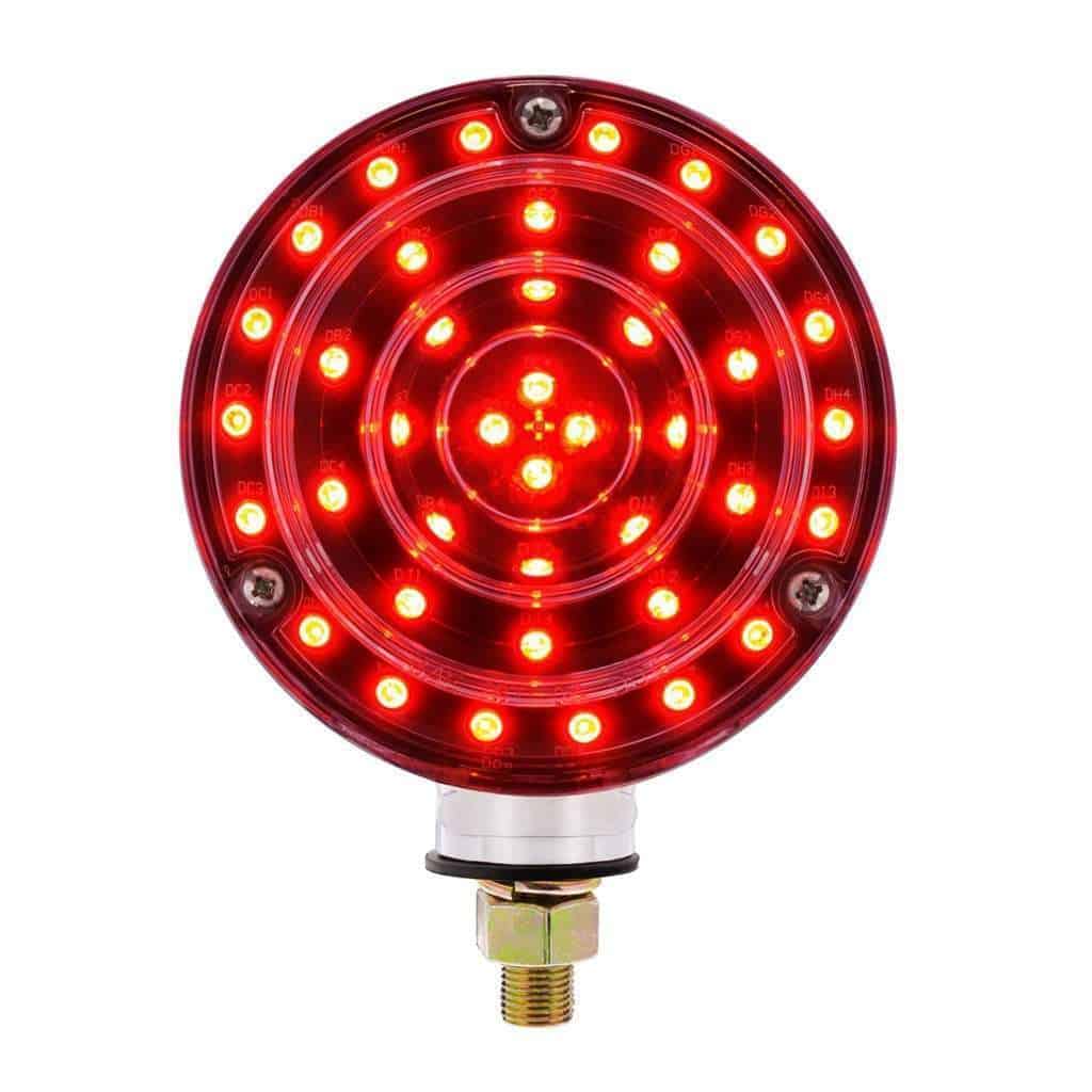 88 LED Single Stud Double Face Turn Signal Light-Amber/Red LED