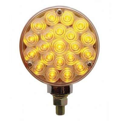 21 LED Single Face Turn Signal Light - Amber LED/Clear Lens