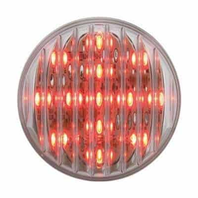13 LED 2-1/2" Round Clearance/Marker Light-Red LED/Clear Lens