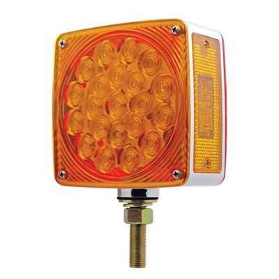 45 Led Single Stud Double Face Turn Signal Light-Amber/Red Led-Amber/Red Lens 3 45 LED Single Stud Double Face Turn Signal Light-Amber/Red LED-Amber/Red Lens