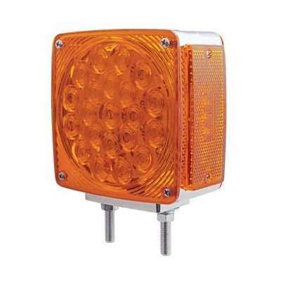 45 Led Double Stud Double Face Turn Signal Light-Amber/Red Led-Amber/Red Lens 3 45 LED Double Stud Double Face Turn Signal Light-Amber/Red LED-Amber/Red Lens