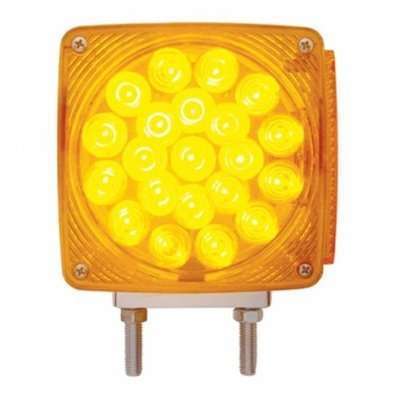 45 LED Double Stud Double Face Turn Signal Light-Amber/Red LED-Amber/Red Lens