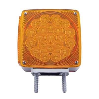 45 LED Double Stud Double Face Turn Signal Light-Amber/Red LED-Amber/Red Lens