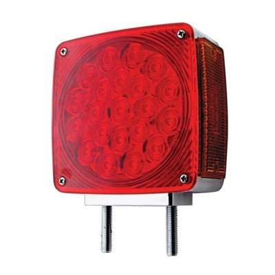 45 Led Double Stud Double Face Turn Signal Light-Amber/Red Led-Amber/Red Lens 5 45 LED Double Stud Double Face Turn Signal Light-Amber/Red LED-Amber/Red Lens