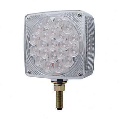 45 Led Single Stud Double Face Turn Signal Light-Amber/Red Led-Clear Lens 1 45 LED Single Stud Double Face Turn Signal Light-Amber/Red LED-Clear Lens