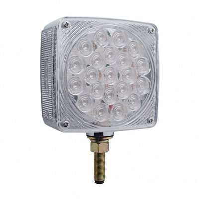 45 Led Single Stud Double Face Turn Signal Light-Amber/Red Led-Clear Lens 2 45 LED Single Stud Double Face Turn Signal Light-Amber/Red LED-Clear Lens