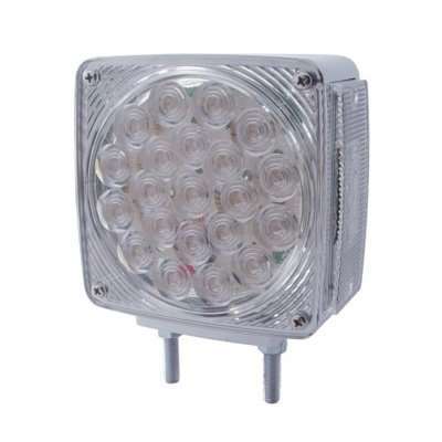 45 Led Double Stud Double Face Turn Signal Light-Amber/Red Led-Clear Lens 1 45 LED Double Stud Double Face Turn Signal Light-Amber/Red LED-Clear Lens