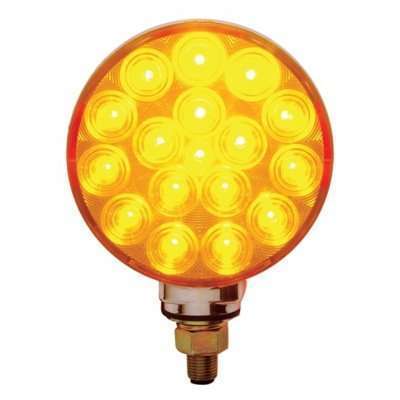 34 LED Single Stud Reflector Double Face Turn Signal Light - Amber & Red LED