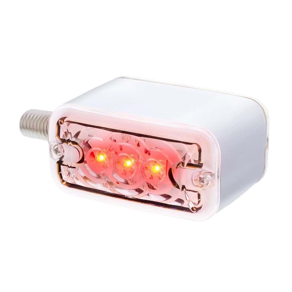 6 Led Single Function Double Face Light - Horizontal Mount - Amber &Amp; Red Led/Clear Lens 3 6 LED Single Function Double Face Light - Horizontal Mount - Amber & Red LED/Clear Lens