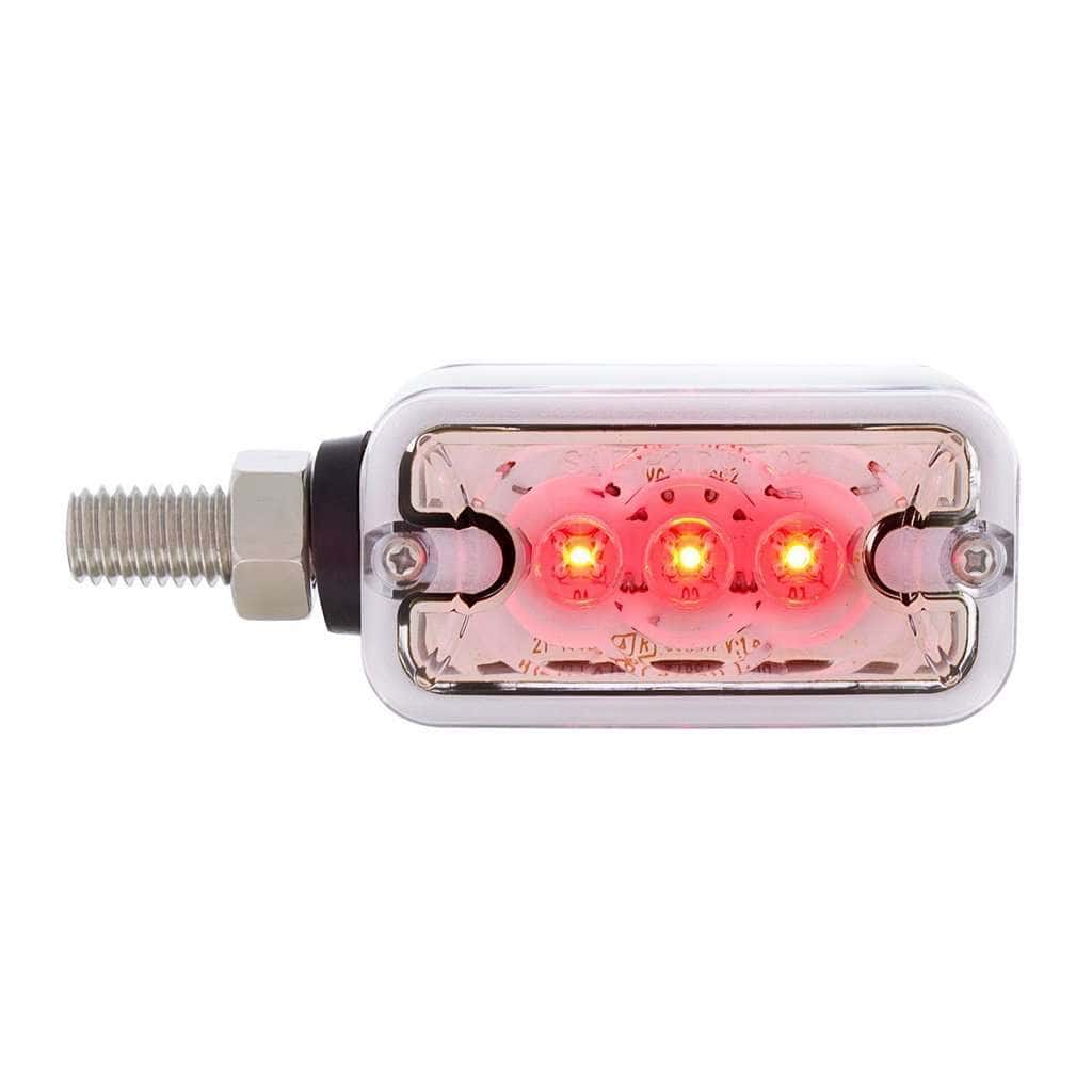 6 Led Single Function Double Face Light - Horizontal Mount - Amber &Amp; Red Led/Clear Lens 6 6 LED Single Function Double Face Light - Horizontal Mount - Amber & Red LED/Clear Lens