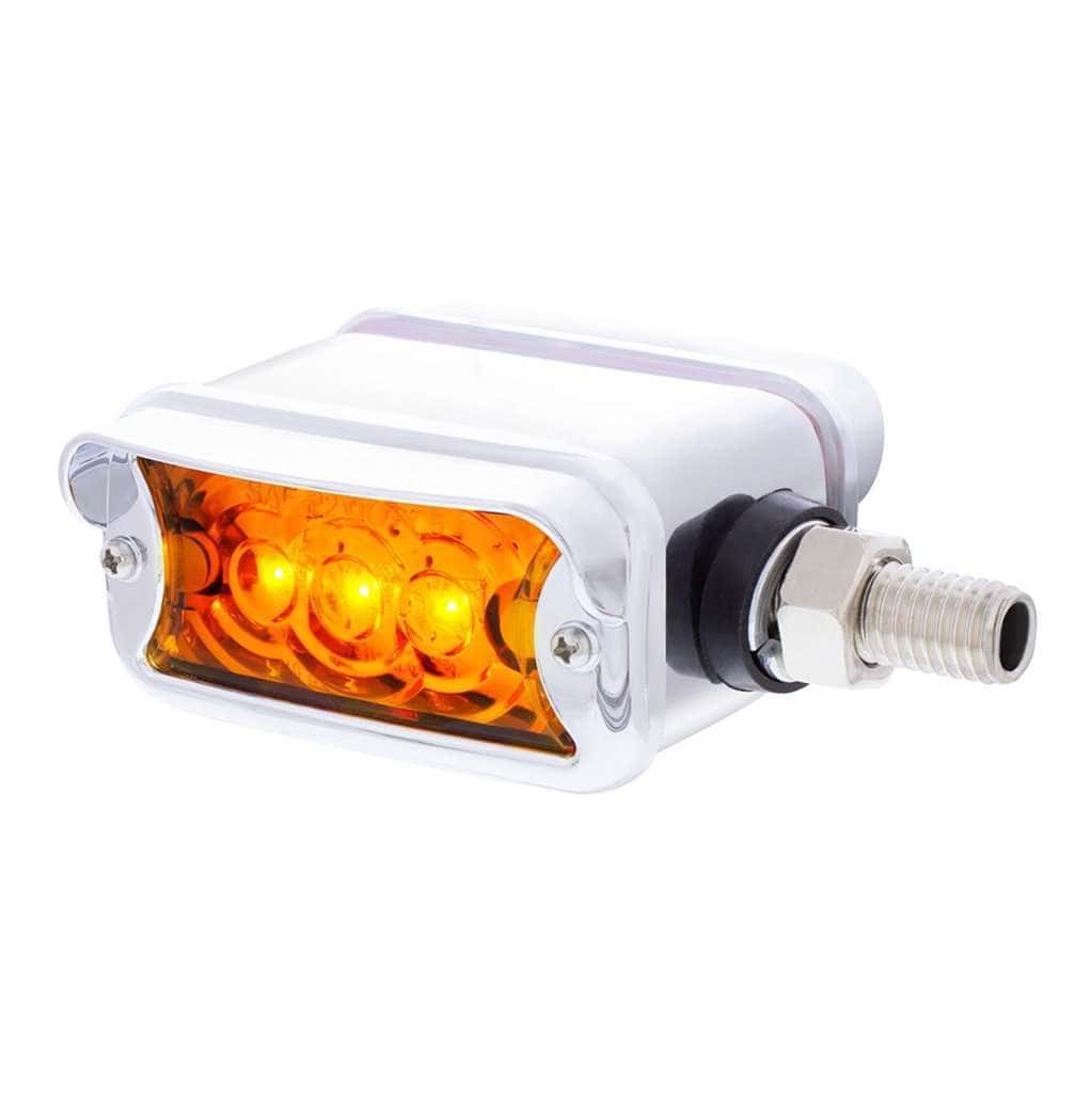 6 LED Single Function Double Face Light W/Visor - Horizontal Mount - Amber & Red LED