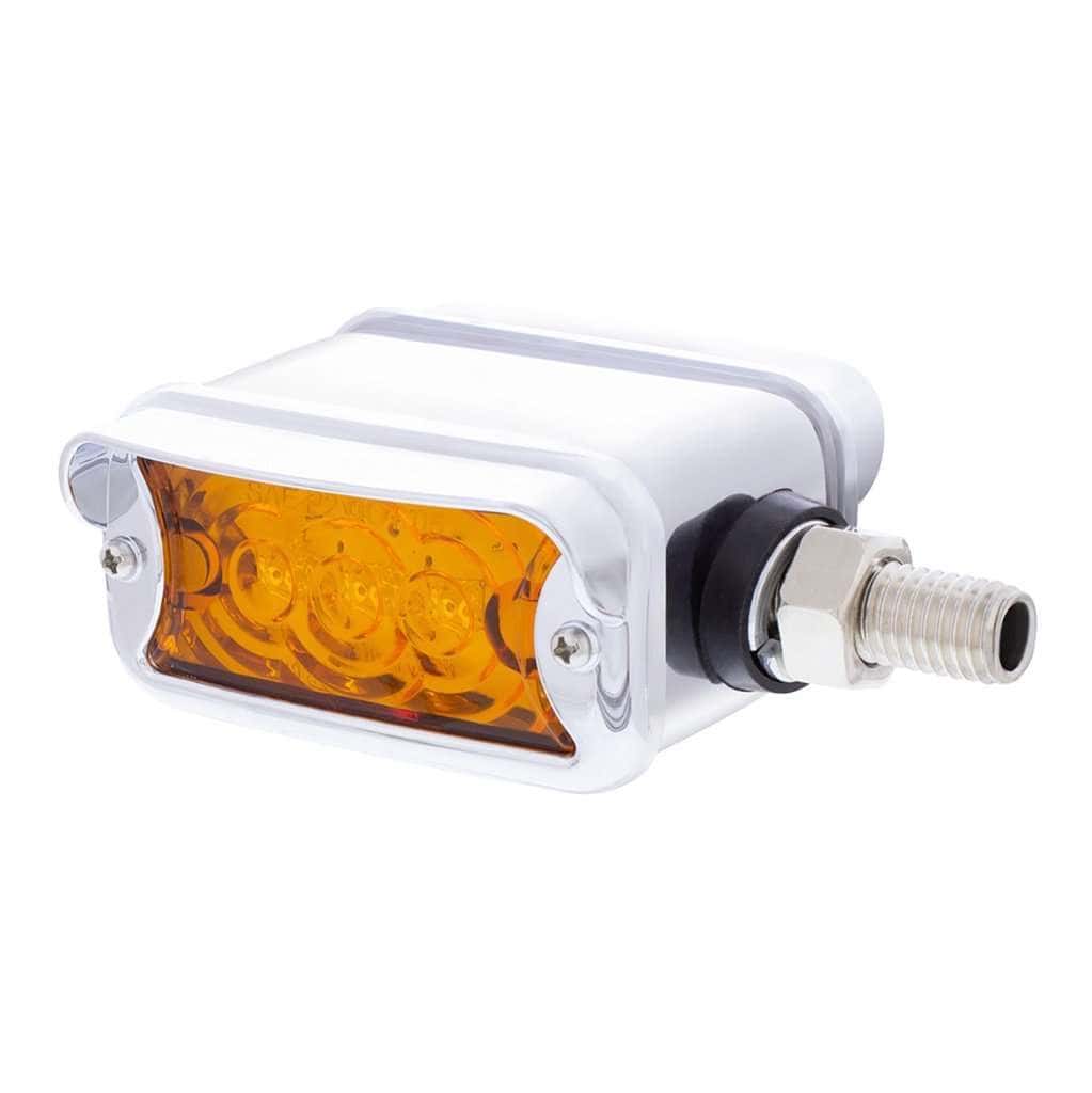 6 LED Single Function Double Face Light W/Visor - Horizontal Mount - Amber & Red LED